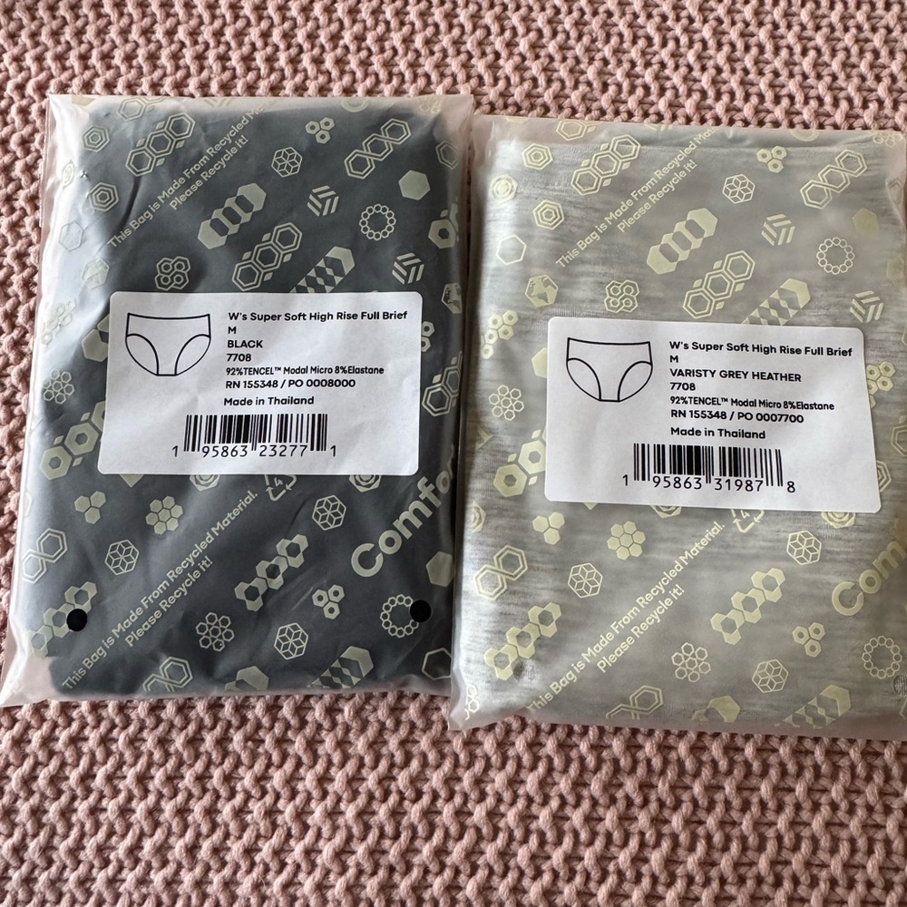 NWT 2 Pairs Bombas Super Soft High Rise Full  Briefs in Heather Gray & Black - Picture 6 of 7
